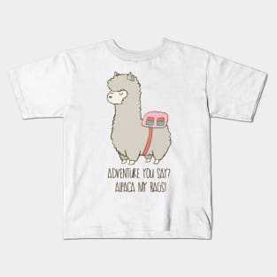 Adventure You Say? Alpaca My Bags! Funny Alpaca Design Kids T-Shirt